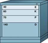 Table-Standard Cabinet - 4 Drawers - 30 x 28-1/4 x 30-1/8" - Single Drawer Access - All Tool & Supply