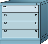 Table-Standard Cabinet - 4 Drawers - 30 x 28-1/4 x 30-1/8" - Multiple Drawer Access - All Tool & Supply