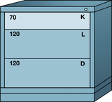 Table-Standard Cabinet - 3 Drawers - 30 x 28-1/4 x 30-1/8" - Single Drawer Access - All Tool & Supply