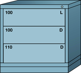 Table-Standard Cabinet - 3 Drawers - 30 x 28-1/4 x 30-1/8" - Single Drawer Access - All Tool & Supply