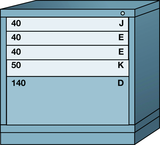 Table-Standard Cabinet - 5 Drawers - 30 x 28-1/4 x 30-1/8" - Multiple Drawer Access - All Tool & Supply