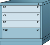 Table-Standard Cabinet - 4 Drawers - 30 x 28-1/4 x 30-1/8" - Multiple Drawer Access - All Tool & Supply