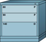 Table-Standard Cabinet - 3 Drawers - 30 x 28-1/4 x 30-1/8" - Multiple Drawer Access - All Tool & Supply