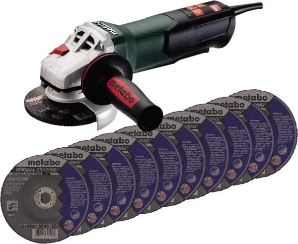 Metabo - 4-1/2" Wheel Diam, 10,500 RPM, Corded Angle & Disc Grinder - 5/8-11 Spindle, 120 Volts, 8.5 Amps - All Tool & Supply