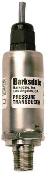 Barksdale - 15 Max psi, ±0.25% Accuracy, 1/4-18 NPT (Male) Connection Pressure Transducer - 100 mV Full Scale (10mV/V) Output Signal, Shielded & Jacketed Cable - 1m Wetted Parts, 1/4" Thread, -40 to 185°F, 15 Volts - All Tool & Supply