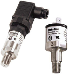 Barksdale - 5 to 50 psi Adjustable Range, 100 Max psi, Compact Pressure Switch - 1/4 NPT Male, DIN 43650, Without Plug, SPST/ NO Contact, SS Wetted Parts, 8% Repeatability - All Tool & Supply