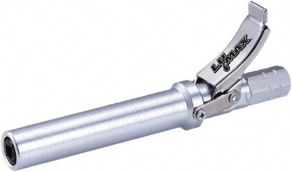 lumax - 15,000 Operating psi, 1/8 Thread, Steel Fixed Grease Gun Coupler - NPT (F) Thread, 22,000 psi Burst Pressure, Silver - All Tool & Supply