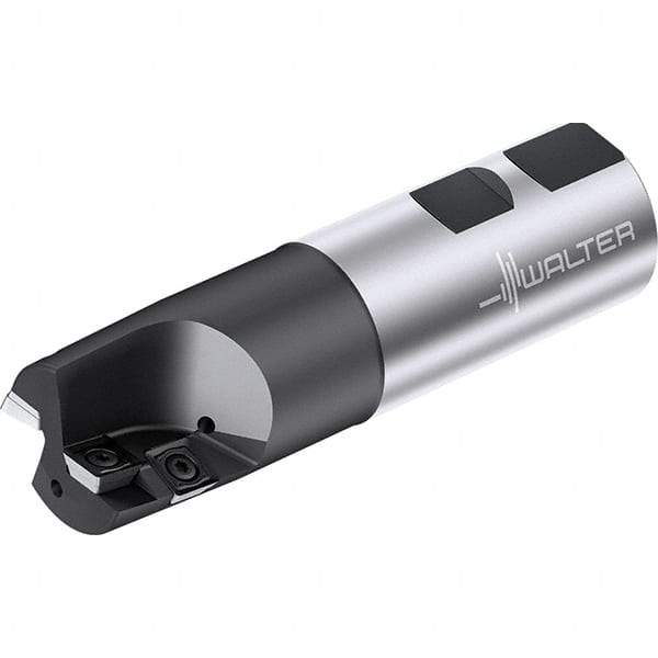 Walter - 1-1/2" Cut Diam, 26.9mm Max Depth of Cut, 1-1/4" Shank Diam, 126.92mm OAL, Indexable Square Shoulder End Mill - Weldon Shank, 0° Lead Angle, Through Coolant, Series M4792-UW - All Tool & Supply