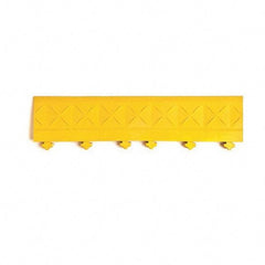 Ergo Advantage - 18" Long x 4" Wide x 1" Thick, Anti-Fatigue Modular Matting Anti-Fatigue Flooring - Male, 1 Interlocking Side, Yellow, For Dry Areas - All Tool & Supply