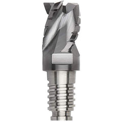 Kennametal - 3/4" Diam, 9/16" LOC, 3 Flute, 0.015" Corner Radius End Mill Head - Solid Carbide, AlTiN Finish, Duo-Lock 20 Connection, Spiral Flute, 35° Helix, Centercutting - All Tool & Supply