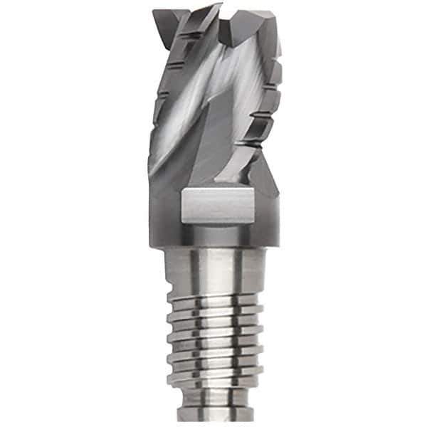 Kennametal - 5/8" Diam, 15/32" LOC, 3 Flute, 0.015" Corner Radius End Mill Head - Solid Carbide, AlTiN Finish, Duo-Lock 16 Connection, Spiral Flute, 35° Helix, Centercutting - All Tool & Supply