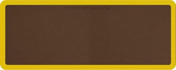 Smart Step - 5' Long x 2' Wide, Dry Environment, Anti-Fatigue Matting - Brown with Yellow Borders, Urethane with Urethane Sponge Base, Beveled on All 4 Sides - All Tool & Supply