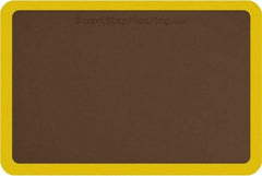 Smart Step - 3' Long x 2' Wide, Dry Environment, Anti-Fatigue Matting - Brown with Yellow Borders, Urethane with Urethane Sponge Base, Beveled on All 4 Sides - All Tool & Supply