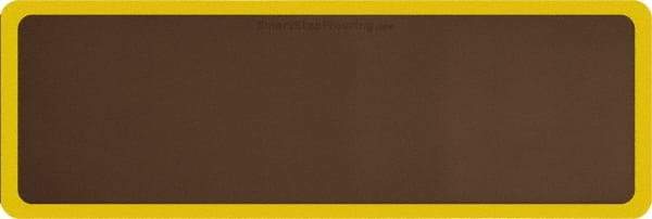 Smart Step - 6' Long x 2' Wide, Dry Environment, Anti-Fatigue Matting - Brown with Yellow Borders, Urethane with Urethane Sponge Base, Beveled on All 4 Sides - All Tool & Supply
