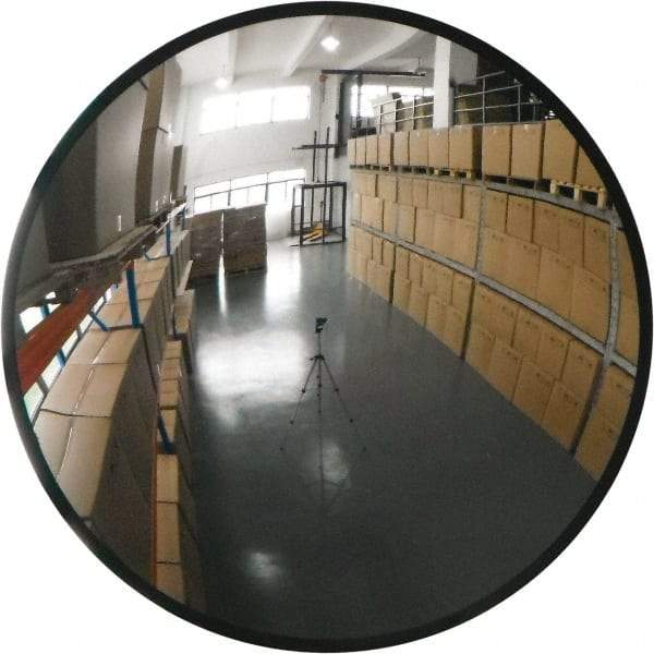 PRO-SAFE - Indoor/Outdoor Round Convex Safety, Traffic & Inspection Mirrors - Glass Lens, Galvanized Steel Backing, 30" Diam x 31" High - All Tool & Supply