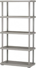 Ability One - Plastic Shelving; Type: Structural Plastic Open Shelving ; Shelf Capacity (Lb.): 180 ; Width (Inch): 36 ; Height (Inch): 74 ; Depth: 18 ; Number of Shelves: 5 - Exact Industrial Supply