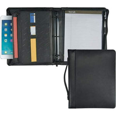 Samsill - 13-1/2" Long x 11" Wide Leatherette Two-Pocket Portfolios - Black - All Tool & Supply