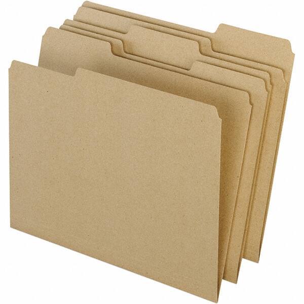 Pendaflex - 11-5/8 x 9-1/2", Letter Size, Natural, File Folders with Top Tab - 11 Point Stock, Assorted Tab Cut Location - All Tool & Supply