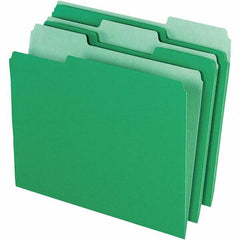 Pendaflex - 11-5/8 x 9-1/2", Letter Size, Green/Light Green, File Folders with Top Tab - 11 Point Stock, Assorted Tab Cut Location - All Tool & Supply