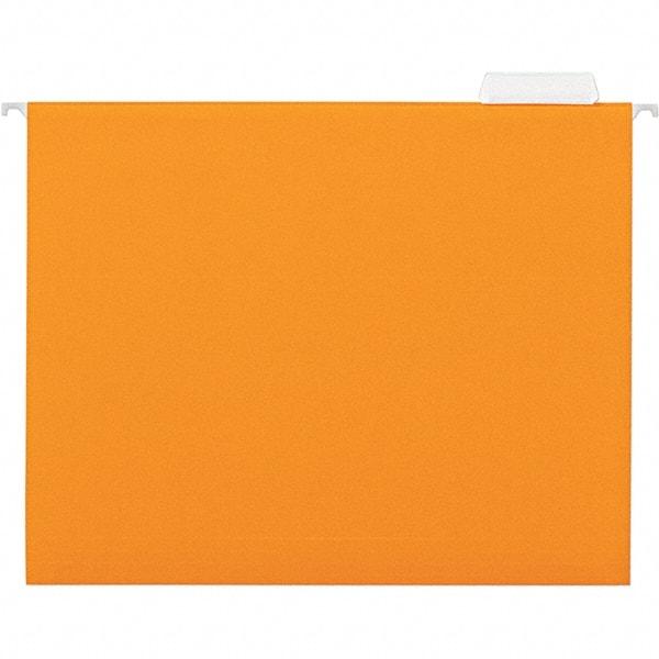 UNIVERSAL - 9-1/2x11-3/4", Letter Size, Orange, Hanging File Folder - 11 Point Stock, 1/5 Tab Cut Location - All Tool & Supply