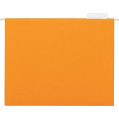 UNIVERSAL - 9-1/2x11-3/4", Letter Size, Orange, Hanging File Folder - 11 Point Stock, 1/5 Tab Cut Location - All Tool & Supply