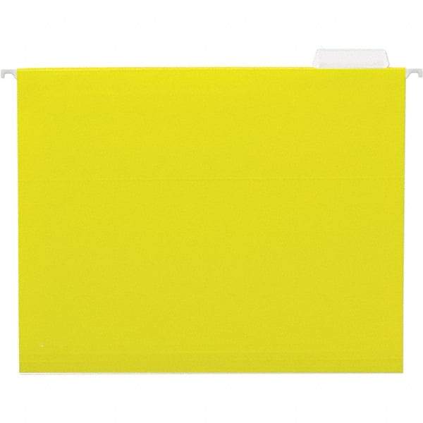 UNIVERSAL - 9-1/2x11-3/4", Letter Size, Yellow, Hanging File Folder - 11 Point Stock, 1/5 Tab Cut Location - All Tool & Supply