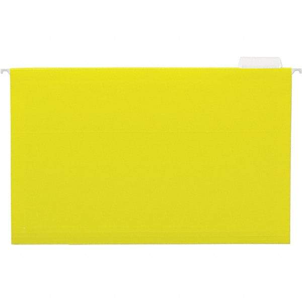 UNIVERSAL - 9-1/2x11-3/4", Legal, Yellow, Hanging File Folder - 11 Point Stock, 1/5 Tab Cut Location - All Tool & Supply