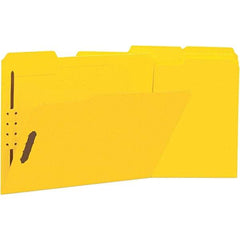 UNIVERSAL - 12-1/4 x 9-1/2", Letter Size, Yellow, File Folders with Top Tab - 11 Point Stock, Assorted Tab Cut Location - All Tool & Supply