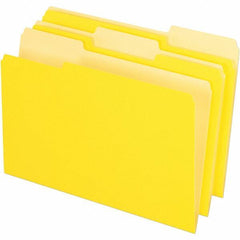 Pendaflex - 14-5/8 x 9-3/16", Legal, Yellow, File Folders with Top Tab - 11 Point Stock, Assorted Tab Cut Location - All Tool & Supply