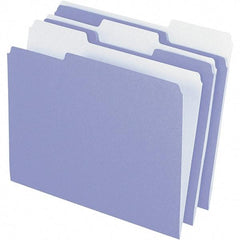 Pendaflex - 11-5/8 x 9-1/2", Letter Size, Lavender, File Folders with Top Tab - 11 Point Stock, Assorted Tab Cut Location - All Tool & Supply