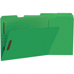 UNIVERSAL - 8-1/2 x 11", Letter Size, Green, File Folders with Top Tab - 11 Point Stock, Assorted Tab Cut Location - All Tool & Supply