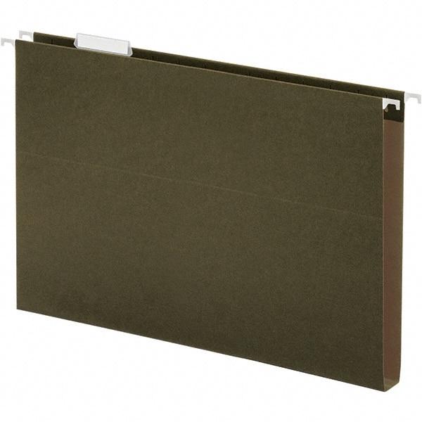 UNIVERSAL - 9-1/2x11-3/4", Legal, Standard Green, Hanging File Folder - 11 Point Stock, 1/5 Tab Cut Location - All Tool & Supply