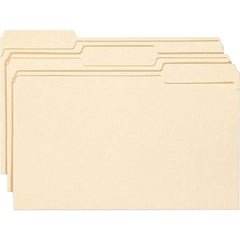 SMEAD - 14-3/4 x 9-1/2", Legal, Manila, File Folders with Top Tab - 11 Point Stock, Assorted Tab Cut Location - All Tool & Supply