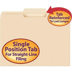 SMEAD - 11-5/8 x 9-1/2", Letter Size, Manila, File Folders with Top Tab - 11 Point Stock, 1/3 Tab Cut Location - All Tool & Supply