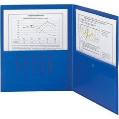 SMEAD - 11 x 8-1/2", Letter Size, Blue, Two Pocket Folder - All Tool & Supply