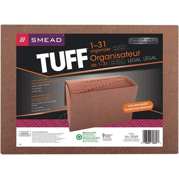 SMEAD - 15 x 10", Legal, Redrope, 1-31 Indexed Expanding Files - Assorted Tab Cut Location - All Tool & Supply