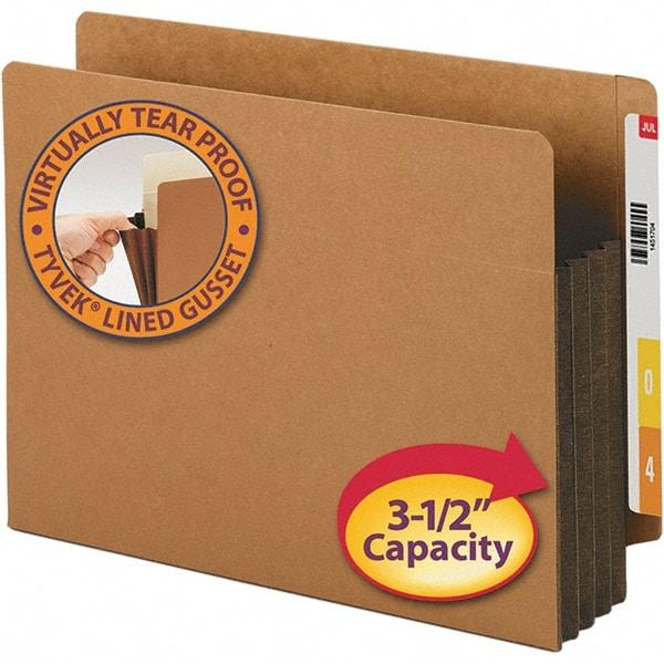 SMEAD - 12-1/4 x 9-1/2", Letter Size, Dark Brown, 3-1/2" Expanding Wallet - Straight Tab Cut Location - All Tool & Supply