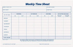 TOPS - 8-1/2" High x 5-1/2" Wide Weekly Time Sheets - Purple, White, Use with Manual Entries - All Tool & Supply