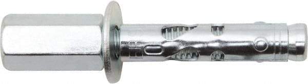 Powers Fasteners - 1/2" Diam, 1/2" Drill, 2-1/4" OAL, 2" Min Embedment Sleeve Concrete Anchor - 1018 Steel, Zinc-Plated Finish, Hex Head, Hex Drive, 2-1/4" Thread Length - All Tool & Supply