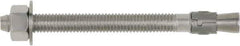 Powers Fasteners - 3/4" Diam, 3/4" Drill, 6-1/4" OAL, 3-3/8" Min Embedment Wedge Expansion Concrete Anchor - 316 Stainless Steel, Hex Head, Hex Drive, 4-3/8" Thread Length - All Tool & Supply