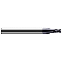 Corner Radius End Mill: 3/16″ Dia, 0.285″ LOC, 0.012″ Radius, 4 Flutes, Solid Carbide 2″ OAL, 3/16″ Shank Dia, 30 ° Helix, AlTiN Coated, Corner Radius End