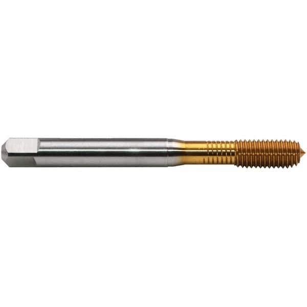 Emuge - #10-24 LK-UNC BT Bottoming Thread Forming Tap - High Speed Steel, TiN Finish, 2.756" OAL, 0.591" Thread Length, Right Hand Thread, Series BU93F300 - All Tool & Supply