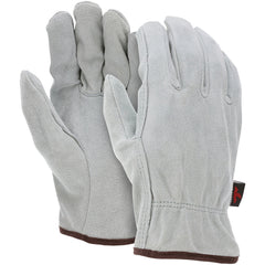 Drivers Glove - Natural Pearl Gray Split Leather - Select Grade - Straight Thumb - Size Medium - All Tool & Supply