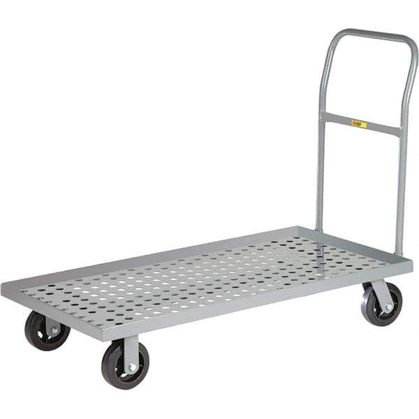 Little Giant - 1,600 Lb Capacity Steel Platform Truck - Steel Deck, 24" OAW, 48" Platform Length, Mold On Rubber Casters - All Tool & Supply