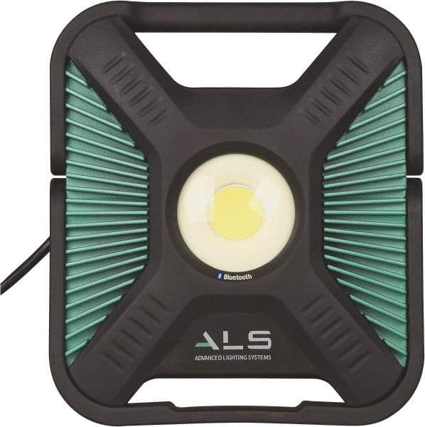 Advanced Lighting Systems - Black & Turquoise Spot Light with Bluetooth - 10,000 Lumens, Corded, LED Lamp - All Tool & Supply