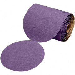 3M - 6" Diam, 320 Grit Ceramic Adhesive PSA Disc - Extra Fine Grade, Purple, Polyester Backing, Flexible, 12,000 Max RPM, Use with Random Orbital Sanders - All Tool & Supply