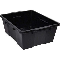 Quantum Storage - 50 Lb Load Capacity Black Polypropylene Tote Container - Stacking, Nesting, 7.8" Long x 15.9" Wide x 21" High - All Tool & Supply