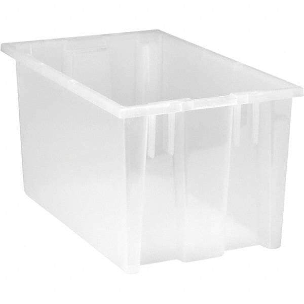 Quantum Storage - 90 Lb Load Capacity Clear Polypropylene Tote Container - Stacking, Nesting, 9" Long x 11" Wide x 18" High - All Tool & Supply