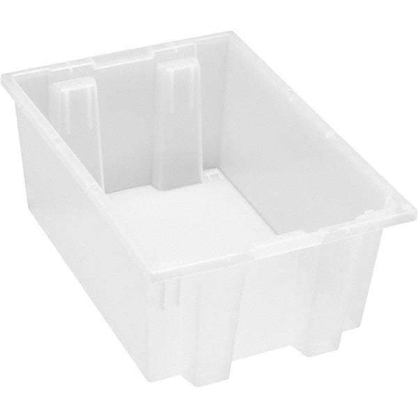 Quantum Storage - 65 Lb Load Capacity Clear Polypropylene Tote Container - Stacking, Nesting, 8" Long x 13-1/2" Wide x 19-1/2" High - All Tool & Supply