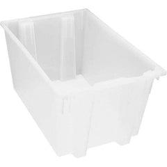 Quantum Storage - 100 Lb Load Capacity Clear Polypropylene Tote Container - Stacking, Nesting, 15" Long x 19-1/2" Wide x 29" High - All Tool & Supply